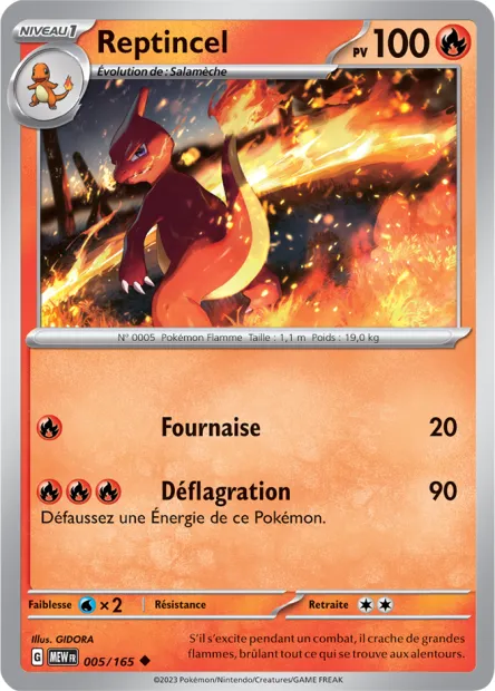 Carte Pokémon Neuve - Reptincel 005/165 - Peu Commune - EV03.5 - 151 - Sortie de Booster