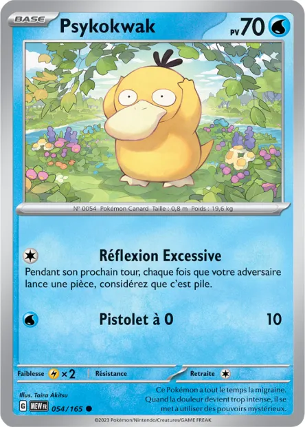Carte Pokémon Neuve - Psykokwak 054/165 - Commune - EV03.5 - 151 - Sortie de Booster