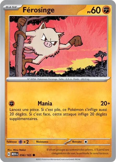 Carte Pokémon Neuve - Férosinge 056/165 - Commune - EV03.5 - 151 - Sortie de Booster