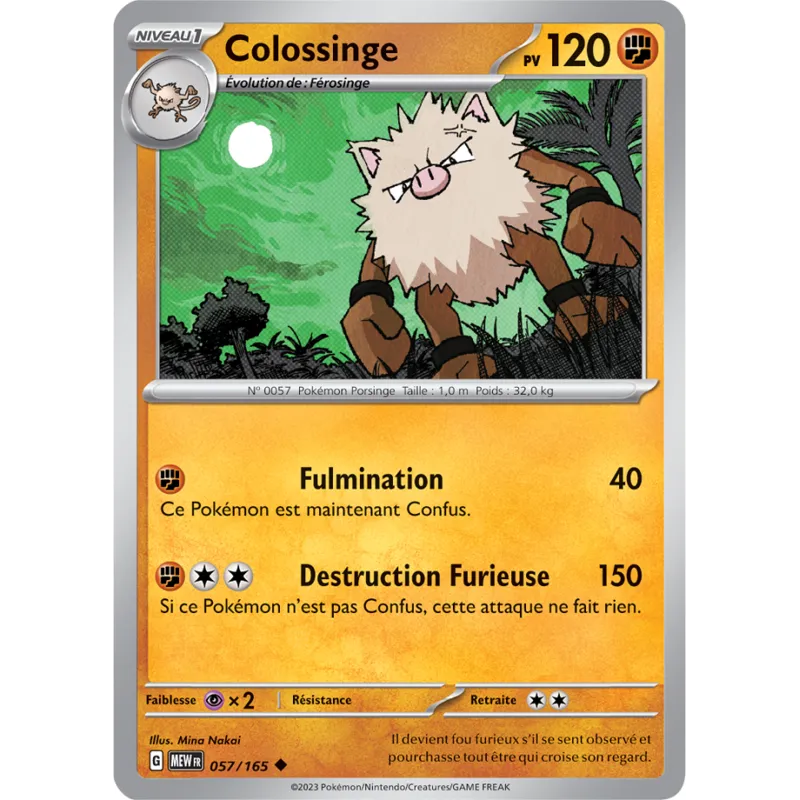 Carte Pokémon Neuve - Colossinge 057/165 - Peu Commune - EV03.5 - 151 - Sortie de Booster