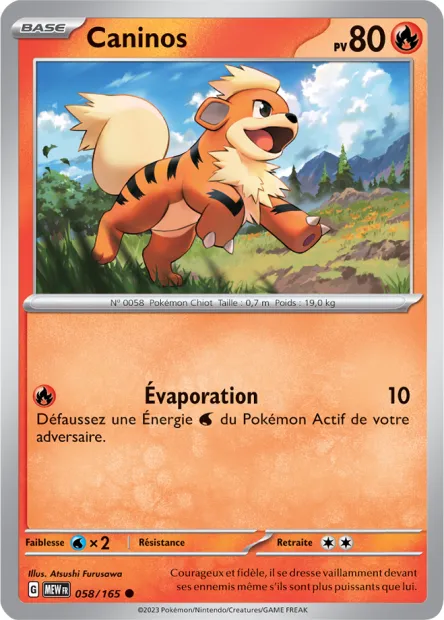 Carte Pokémon Neuve - Caninos 058/165 - Commune - EV03.5 - 151 - Sortie de Booster