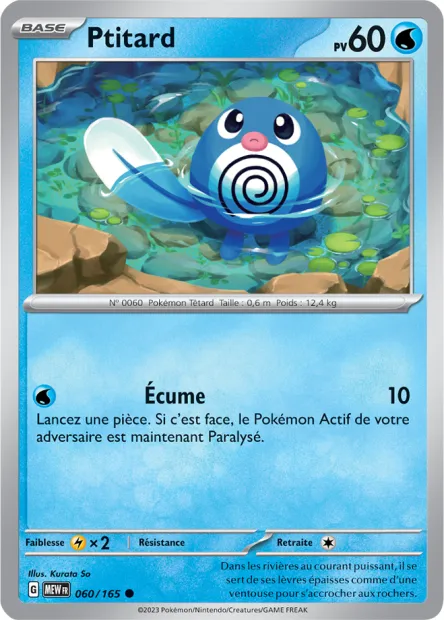 Carte Pokémon Neuve - Ptitard 060/165 - Commune - EV03.5 - 151 - Sortie de Booster