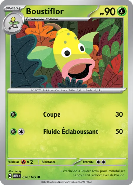 Carte Pokémon Neuve - Boustiflor 070/165 - Commune - EV03.5 - 151 - Sortie de Booster