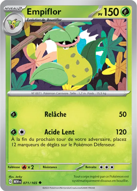 Carte Pokémon Neuve - Empiflor 071/165 - Peu Commune - EV03.5 - 151 - Sortie de Booster