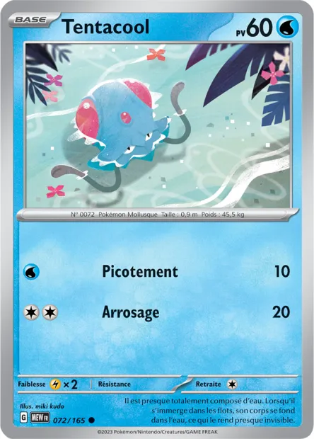 Carte Pokémon Neuve - Tentacool 072/165 - Commune - EV03.5 - 151 - Sortie de Booster