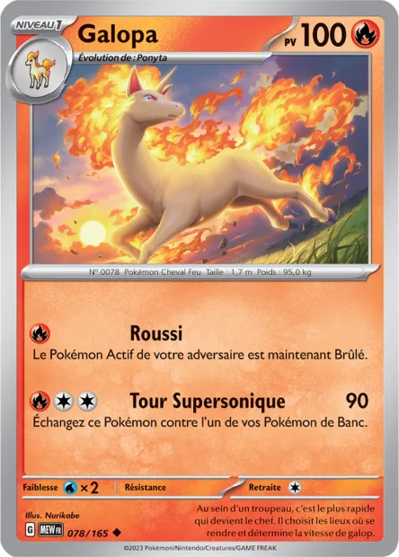 Carte Pokémon Neuve - Galopa 078/165 - Peu Commune - EV03.5 - 151 - Sortie de Booster