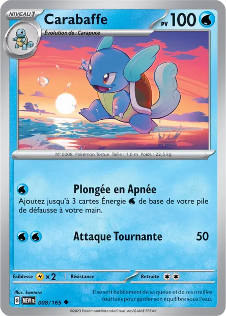 Carte Pokémon Neuve - Carabaffe 008/165 - Peu Commune - EV03.5 - 151 - Sortie de Booster