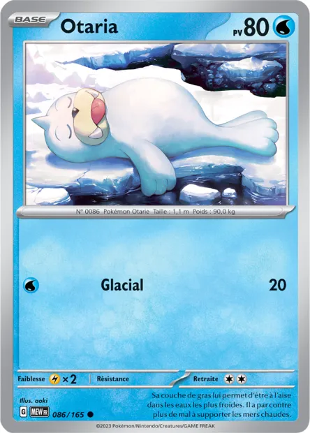 Carte Pokémon Neuve - Otaria 086/165 - Commune - EV03.5 - 151 - Sortie de Booster
