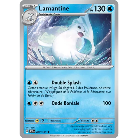 Carte Pokémon Neuve - Lamantine 087/165 - Peu Commune - EV03.5 - 151 - Sortie de Booster