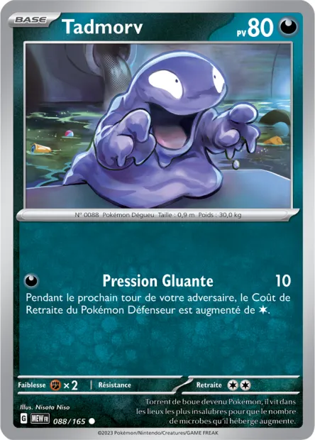 Carte Pokémon Neuve - Tadmorv 088/165 - Commune - EV03.5 - 151 - Sortie de Booster