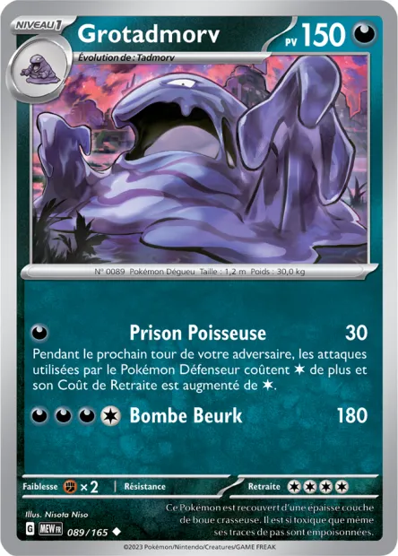 Carte Pokémon Neuve - Grotadmorv 089/165 - Peu Commune - EV03.5 - 151 - Sortie de Booster