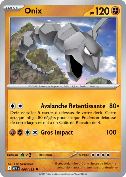 Carte Pokémon Neuve - Onix 095/165 - Peu Commune - EV03.5 - 151 - Sortie de Booster