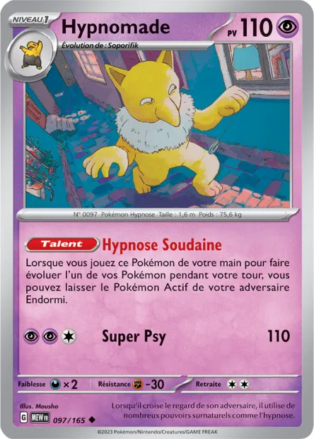 Carte Pokémon Neuve - Hypnomade 097/165 - Peu Commune - EV03.5 - 151 - Sortie de Booster